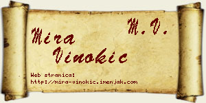 Mira Vinokić vizit kartica